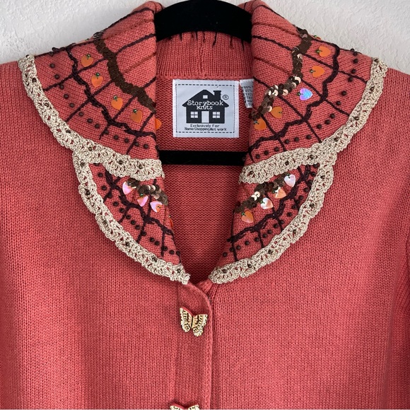 ✨Vintage Storybook Knits | Take Flight Butterfly Embroidered Sequin Cardigan Set - Picture 2 of 16